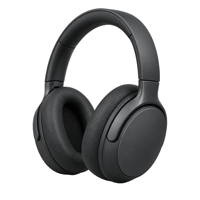 Casque circum-auriculaire sombre comme appareil d'exemple neutre