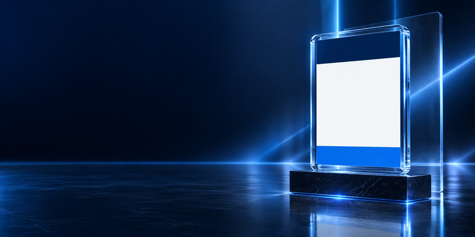Plaque en verre pour un label Comparaxis